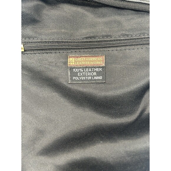 Great American Leather Works Black Leather Crossbody Shoulder Bag Classic Medium - Picture 8 of 9